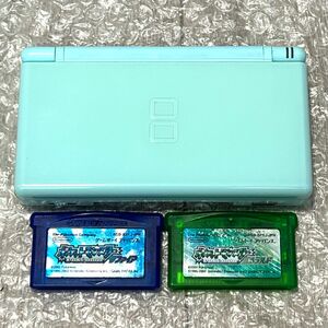 〈動作確認済み〉ニンテンドーDS Lite 本体 アイスブルー＋GBA ゲームボーイアドバンス ポケットモンスター サファイア エメラルド Pokemon