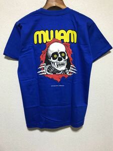 [即決古着]MAN WITH A MISSION/マンウィズアミッション/MWAM/パウエルパロディTシャツ/バンドT/ブルー/Sサイズ