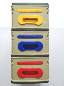 SFC Super Famicom soft storage case *3 step 1 body type drawer cassette rack accessory Famicom retro goods that time thing 