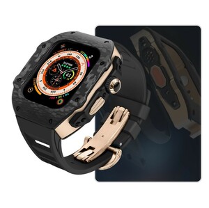 Apple Watch　炭素繊維高級バンド　44ｍｍ/45ｍｍ対応 Black＆Gold