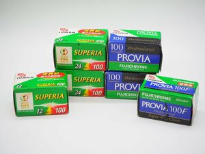 【ジャンク】FUJIFILM フジフィルム PROVIA 100F SUPERIA 100 スペリア フィルム6個セット 未開封 有効期限切れ キングラム[fnk]