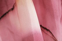 美品 トッカ 洗えるNANCY水彩画柄プリーツフレアワンピースドレス 4/ピンク sb221_画像9