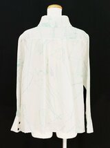 2021年 i+me/センソユニコ コットン混長袖タック柄使いシャツジャケット 白緑青38 ng534_画像3