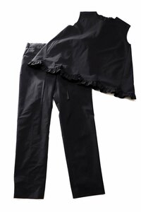 * прекрасный товар 2023*YOKO CHAN Yohko коричневый n/ ska LAP блуза & конические брюки :40/ чёрный xw753