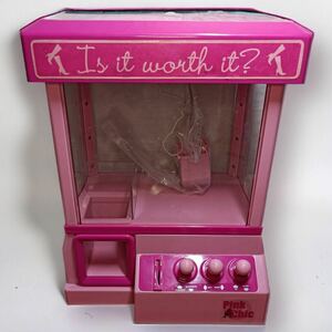 [.976] [ secondhand goods ] desk crane game Pink Chic Junk electrification has confirmed crane top and bottom. operation only verification BGM current .UFO catcher 