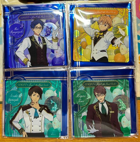 Free! ココス　アクリルクリアコースター　怜、渚、宗介、日和