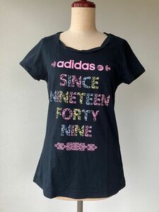 adidas Tシャツ　レディース　ブラック　Aライン