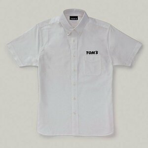 TOM'S トムス 半袖 オックスフォードシャツ ホワイト 白 左胸 TOM'Sロゴ入り サイズ：XL ファッション ワイシャツ