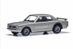 日産コレクション SKYLINE 2000GT-R 1/64スケール モデルカー シルバー KPGC10 京商製 ダイキャストモデル ホビー カートイ ミニカー