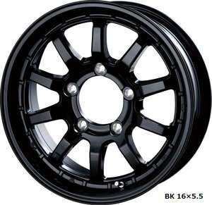 INTER MILANO X-FIELD α BK 23/64系ジムニー 16インチ アルミホイール 4本セット 16×5.5J +20 PCD139.7 5穴