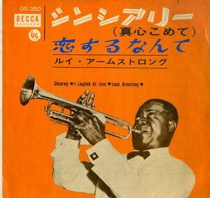 C00173904/EP/ルイ・アームストロング(LOUIS ARMSTRONG)「Sincerely 真心込めて / I Laughed At Love 恋するなんて (1964年・DS-350・ス