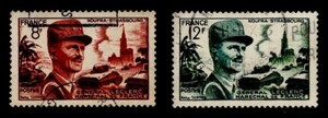 フランス切手　1953年ー1954年　ルクレール将軍 ２種　使用済 　（#692, 692A）