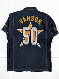 VANSON バンソン 50周年 半袖 デニムシャツ NVSS-2405 インディゴ Mサイズ