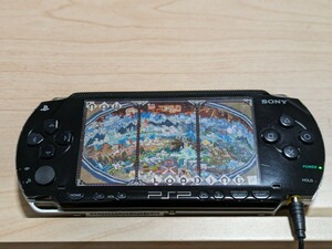 PlayStationポータブルゲームPSP1000本体ピアノブラック動作品USBマルチケーブルモンスターハンター3rdバッテリ1800mAh5000mAh Type-C充電2