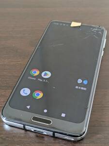 スマートフォンジャンク【中古】【画面割れ】スマホジャンク 初期化済みSHARPシャープAQUOS R2アクオスSHV42au制限◯アンドロイドブラック