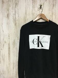 879*[ front Logo sweatshirt sweatshirt ]CALVIN KLEIN JEANS Calvin Klein black S