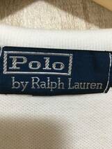 939☆【アメカジ 長袖ポロシャツ】RALPH LAUREN ラルフローレン 白 L_画像6