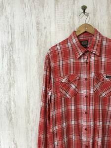 966*[ проверка рубашка work shirt ]VOLCOM Volcom красный L