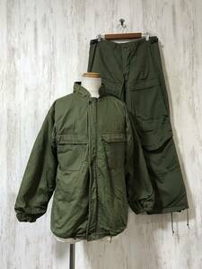 at117*[70s CHEMICAL PROTECTIVE top and bottom setup military jacket ]WINFIELD wing field khaki S Mod's Coat 