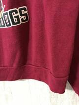 at119☆【USA製 90s アメリカ古着 MISSISSIPPI ST BULLDOGS トレーナー】OFFICIALLY LICENSED PRODUCT スウェットシャツ 赤系 XL (18-20)　_画像4
