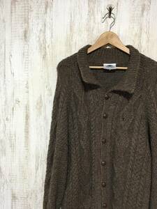 at159*[ Британия Англия производства евро б/у одежда ]Black sheep кабель плетеный Fisherman вязаный жакет свитер M