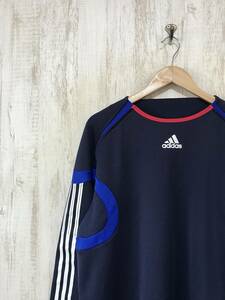 229☆【サッカー フットサル トレーニングシャツ】adidas アディダス 紺 XO