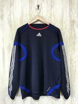 229☆【サッカー フットサル トレーニングシャツ】adidas アディダス 紺 XO_画像2