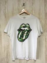 281☆【ローリング ストーンズ コラボTシャツ】A BATING APE BAPE エイプ 白 M_画像2