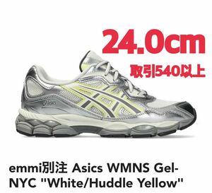 emmi別注 Asics WMNS Gel-NYC White/Huddle Yellow 24.0cm エミ別注 アシックス ウィメンズ ゲルNYC ホワイト/ハドルイエロー 24cm US7