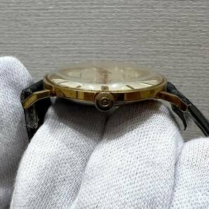 M4008 1円～ CYMA FLEX 自動巻き メンズ 腕時計 ヴィンテージ ジャンク レザーベルト ゴールドカラーの画像5