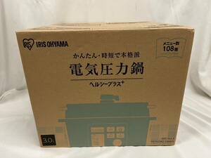 T6470 [ new goods unopened ] Iris o-yama electric pressure cooker 3.0L healthy plus pressure cooker rice cooker KPC-MA3-G pistachio green recipe book attaching 