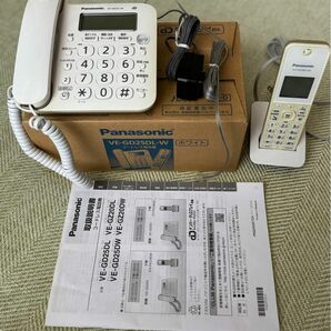 【美品】パナソニック 電話機 子機1台付き 迷惑電話対策 VE-GD25DL-W 