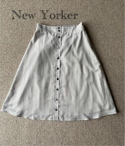 New Yorker ニューヨーカー　フレアスカート　白　ドット スカート A