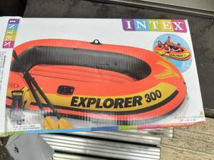 Intex Explorer 300 3-Person Inflatable Boat Set with French Oars and High Output Air Pump
