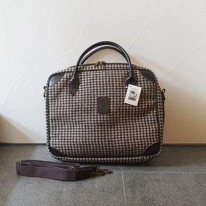 タグ付 未使用 美品 Glenalmond×ハリス ツイード ビジネス バッグ Harris Tweed ショルダー メンズ グレンアーモンド ラップトップ ケース