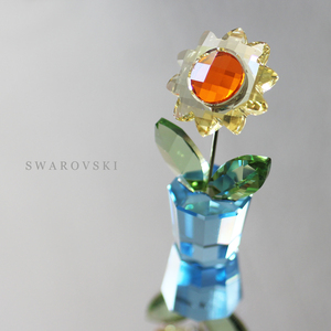  прекрасный товар Swarovski SWAROVSKI цветок pot произведение искусства цветок подсолнух украшение crystal растение в горшке желтый hi вокруг Sapporo 