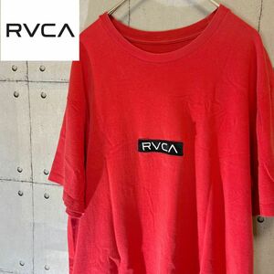 RVCAルーカ　ワンポイントセンターロゴ　クルーネックTシャツ　S レッド 半袖Tシャツ