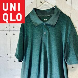 UNIQLOユニクロ　ドライポロシャツ　 L ダークグリーン 半袖ポロシャツ
