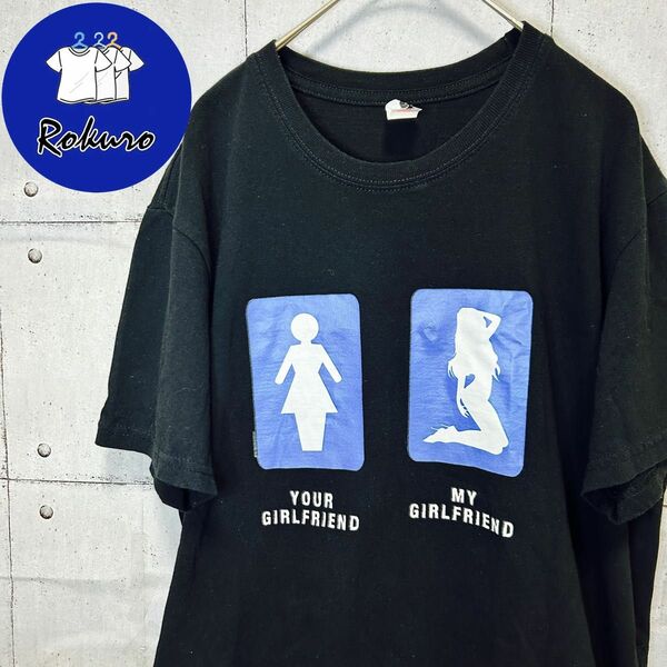 CLUBクラブ　ビックプリント半袖Tシャツ　Mサイズ　ブラック