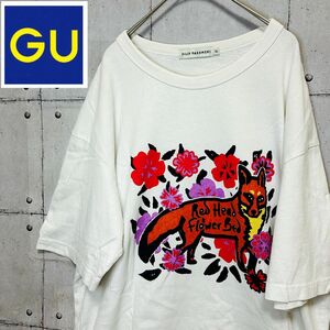 GUジーユーFILIP PAGOWSKIビックプリント5部丈TシャツXL 半袖Tシャツ