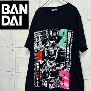 訳あり】BANDAI ルパンレンジャー　ビックプリント半袖Tシャツ　ブラック