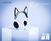 Vstoys 21xg74 1/6猫耳ヘッドセットモデルは12 アクションフィギュアボディに適合_画像3