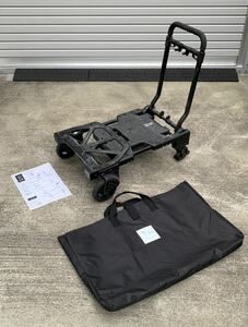 FLAT CART2×4 フラットカート 2×4 ツーバイフォー F-CART2×4 現場 DIY 手提げバッグ付 折りたたみ2輪台車 4輪台車 花岡車両 HANAOKA 黒