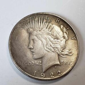 1922年古銭 銀貨 アメリカ ピースクイン1ドル銀貨エラー？両面ピースクインです。