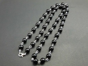 [8 month birthstone ] black onyx. casual necklace 743
