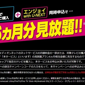 エディオン エンジョイ with U-NEXT 6か月無料（12510円相当）サブスク NETFLIX ネットフリックス Huluの画像1