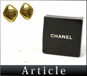 175699□ CHANEL シャネル ひし形 イヤリング 耳飾り アクセサリー 2440 カンボン 31 RUE CAMBON GP ゴールド レディース 箱/ E