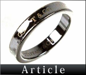 174870◆ Tiffany&co ティファニー 1837 ミッドナイト ナロー リング 指輪 アクセサリー 16号 チタン ブラック レディース/ E