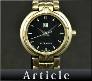 173373* operation verification settled GIVENCHYji van si. lady's watch wristwatch quartz SY.08.XV SS black black silver lady's / D