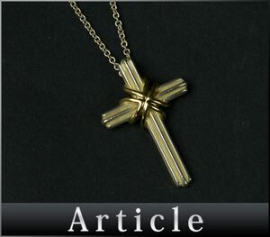 177287* Tiffany&co Tiffany signature Cross колье аксессуары Sv925 K18YG серебряный Gold женский / E